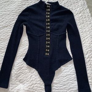 Nasty Gal long sleeve button up bodysuit